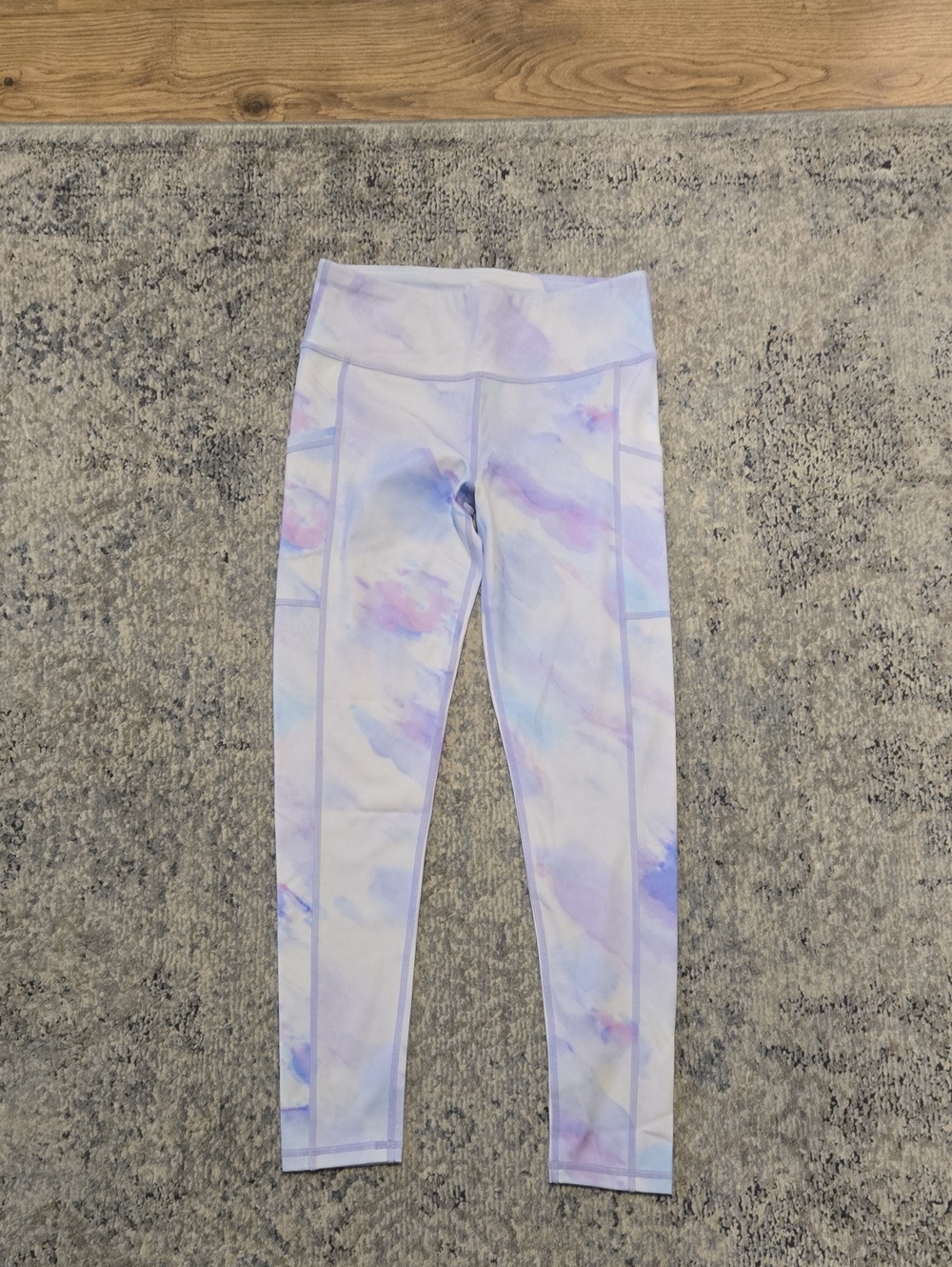 Stelle Pastel Purple & Blue Tie-Dye Kids Leggings